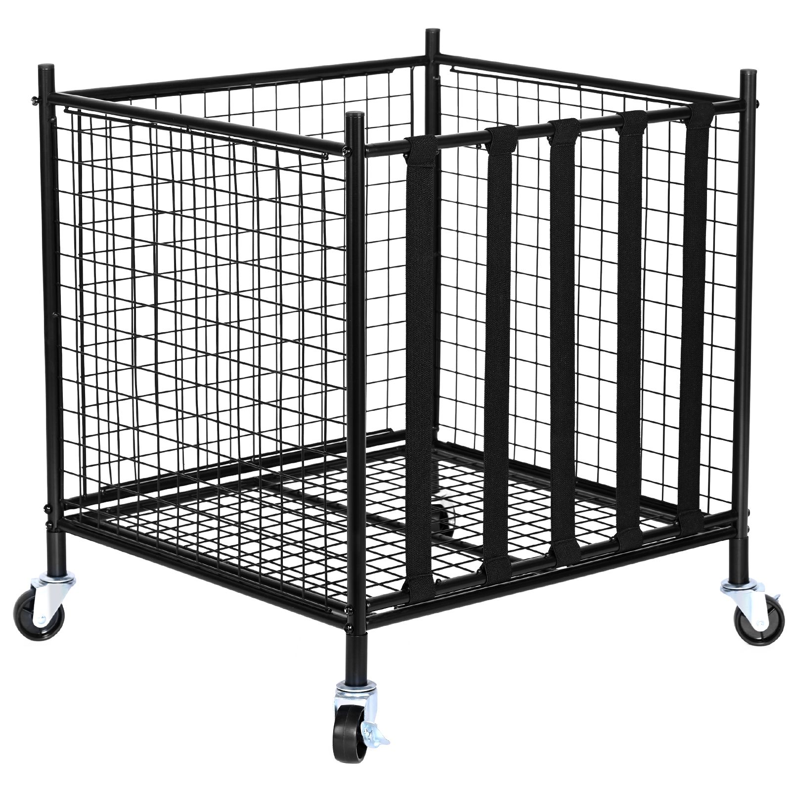 Sports Equipment Organizer - Rollbarer Sportball-Aufbewahrungswagen, Abschließbarer Basketballkorb mit Elastischen