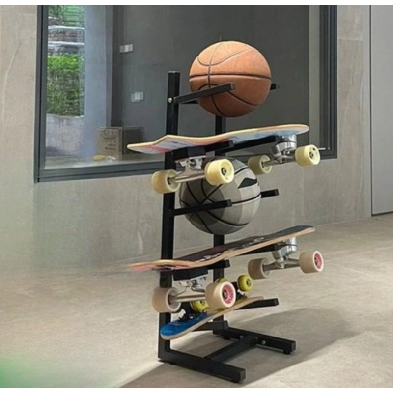 Sports Equipment Organizer - Skateboard-Ausrüstungsständer, integriertes Design für Basketball, Fußball,