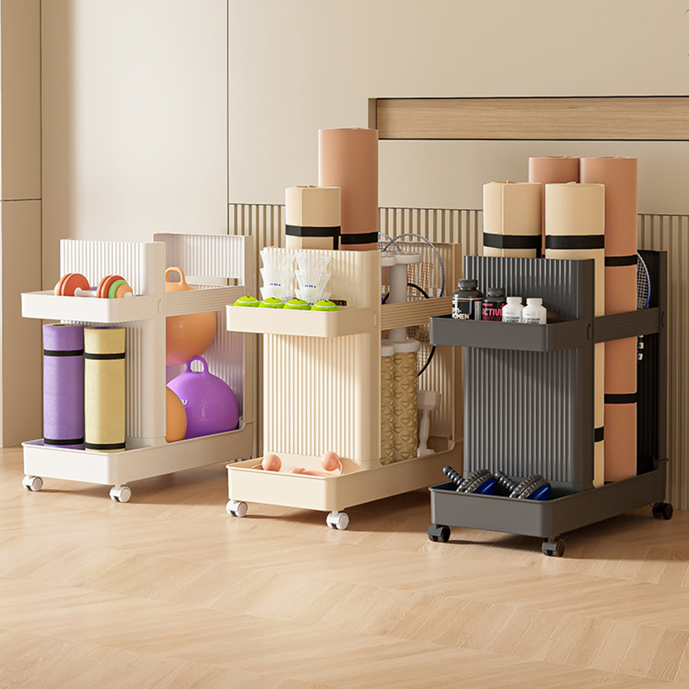 Sports Equipment Organizer - Fitnessgeräte-Halter mit Rädern Fitnessgeräte-Aufbewahrungsregal Yogamatten-Aufbewahrungsregal Fitnessgeräte-Sportutensilien-Organizer