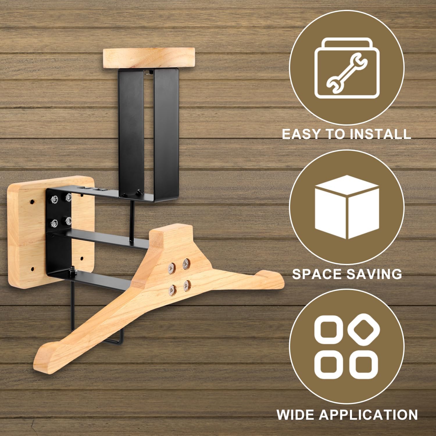 Sports Equipment Organizer - ​ Motorradhelmhalter Wandhalterung Holzhalterung Haken Helm-Display-Rack
