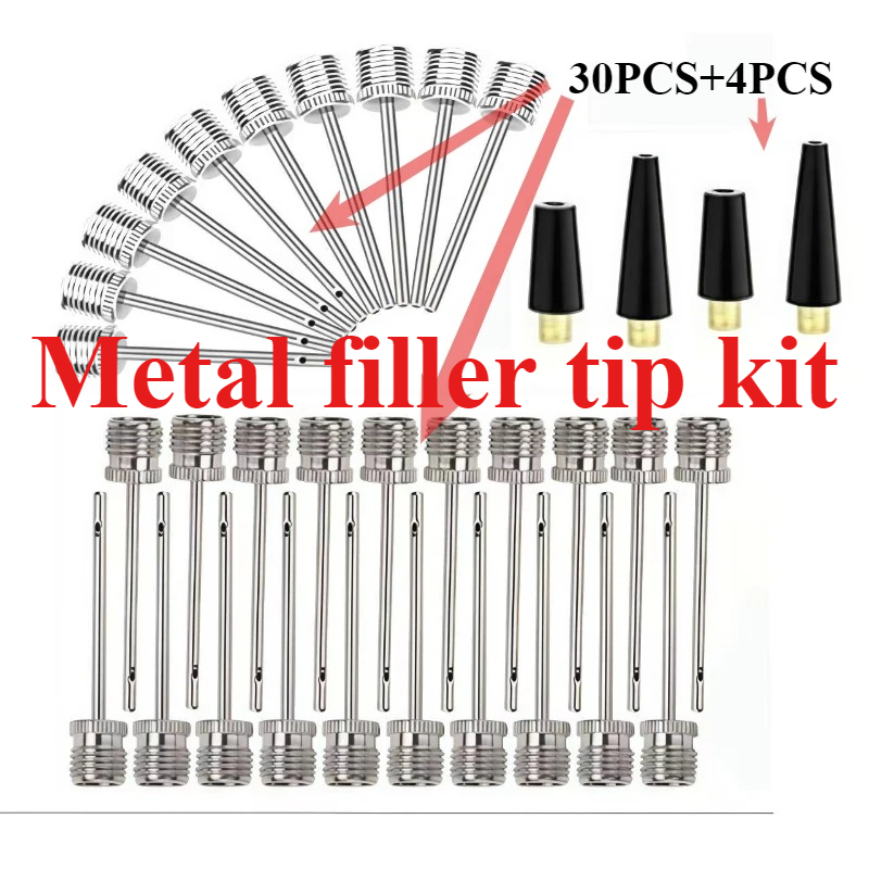 Basketball Pump Needle - Metall-Luftdüsen-Set für Basketballpumpen mit Kunststoffdüse und